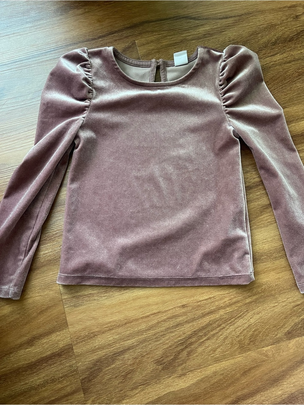 GAP Girls Long Sleeve Velvet Top in Dusty Rose
